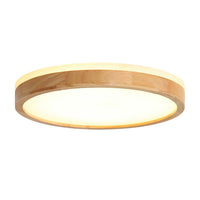 Nordic Wooden Round LED Flush Mount