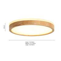 Nordic Wooden Round LED Flush Mount