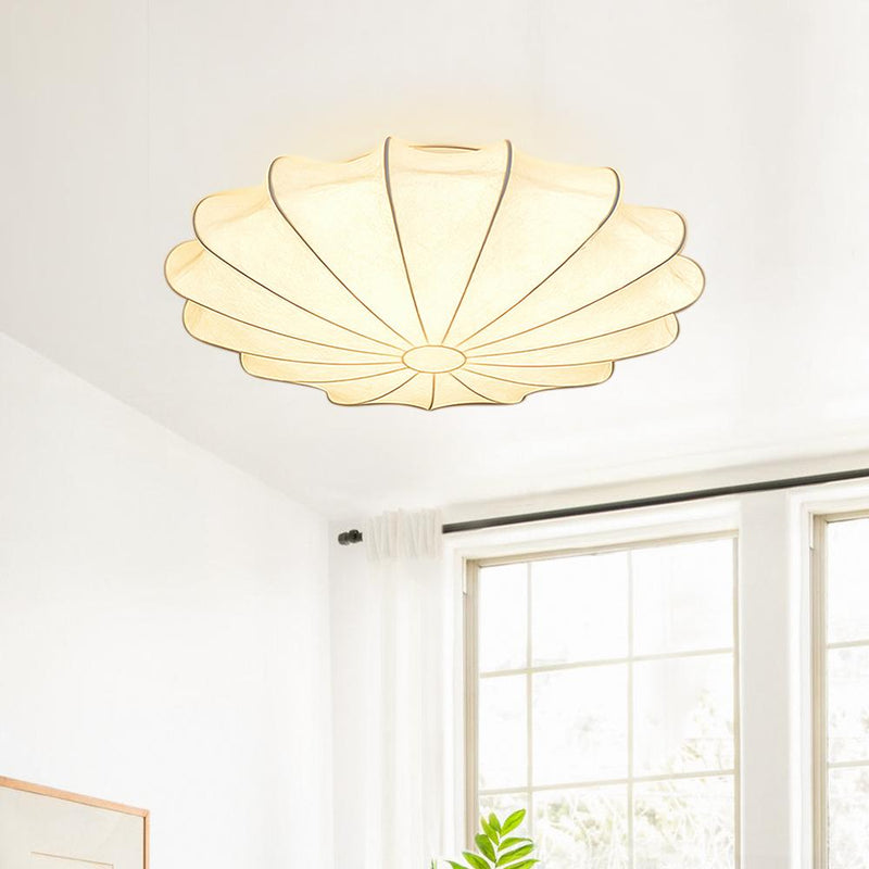 3-Light Modern Flush Mount Ceiling Light with Silk Lampshade