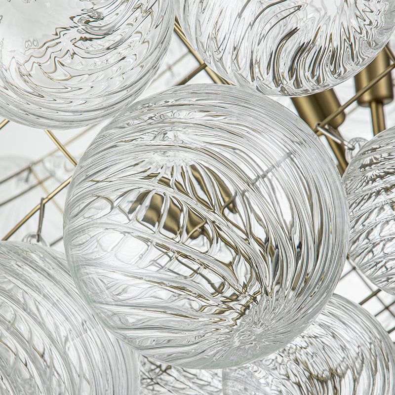 Zeitgenössischer dekorativer Kronleuchter mit gewirbeltem Glascluster