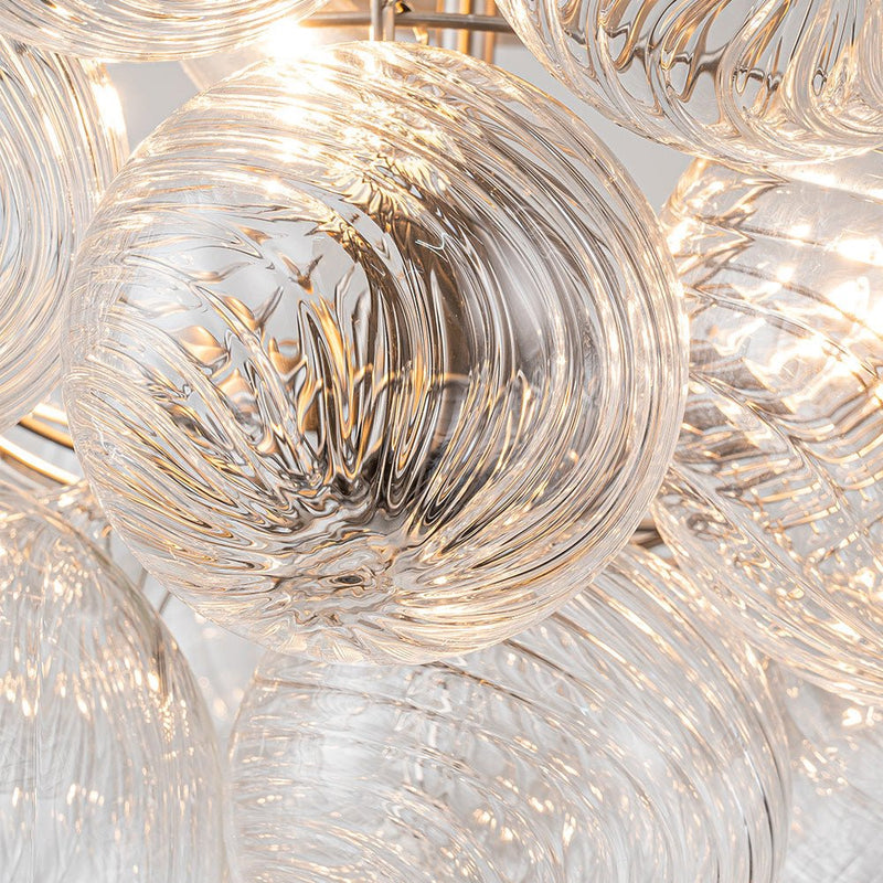 Zeitgenössische, halbbündige Montage mit Wirbelglas-Cluster-Blase