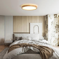 Nordic Wooden Round LED Flush Mount