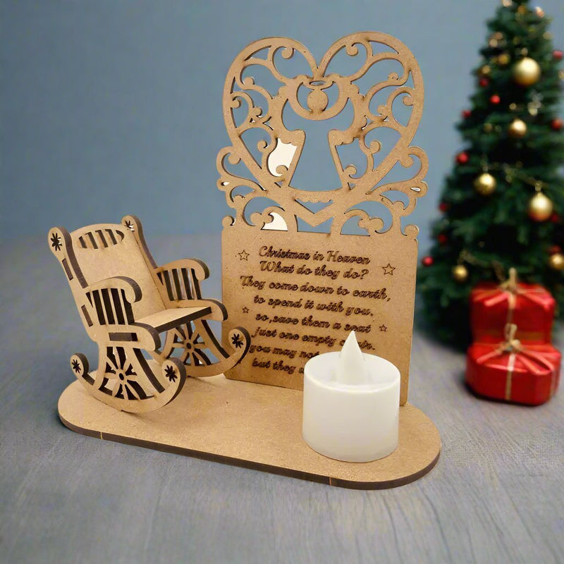 Merry Christmas in Heaven" Tealight Candle Holder