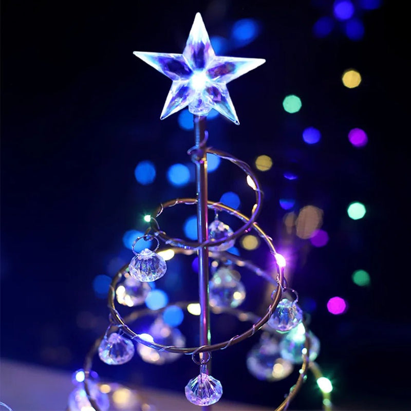 Crystal LED Spiral Christmas Tree Lamp for Festive Glow