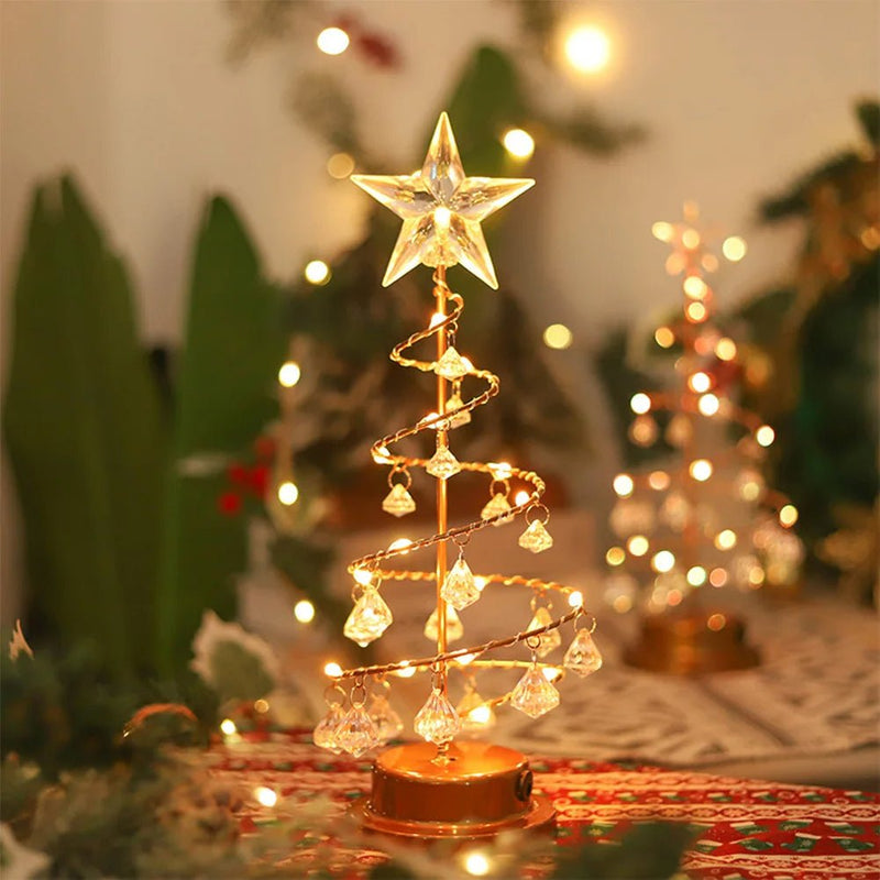 Crystal LED Spiral Christmas Tree Lamp for Festive Glow