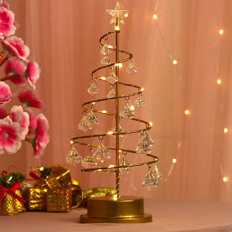 Crystal LED Spiral Christmas Tree Lamp for Festive Glow