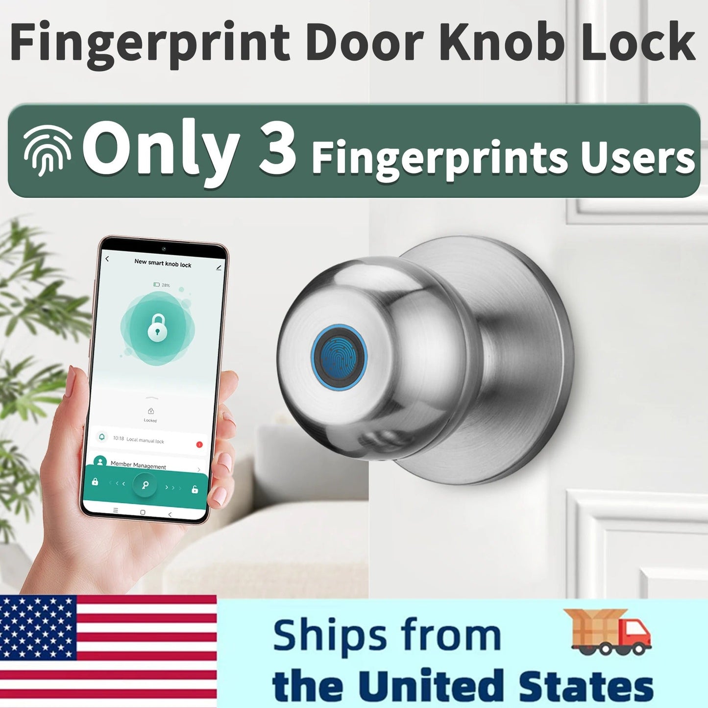 Smart Fingerprint Lock Door with Keyless Entry and Security Features