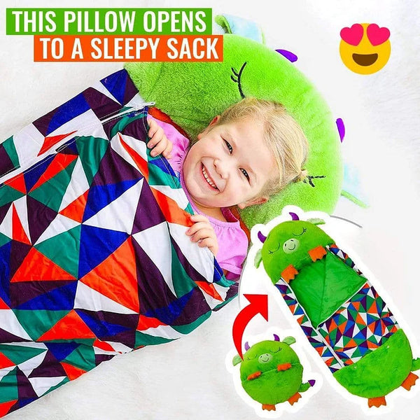 2-in-1 Kids Convertible Plush Pillow Sleeping Bag