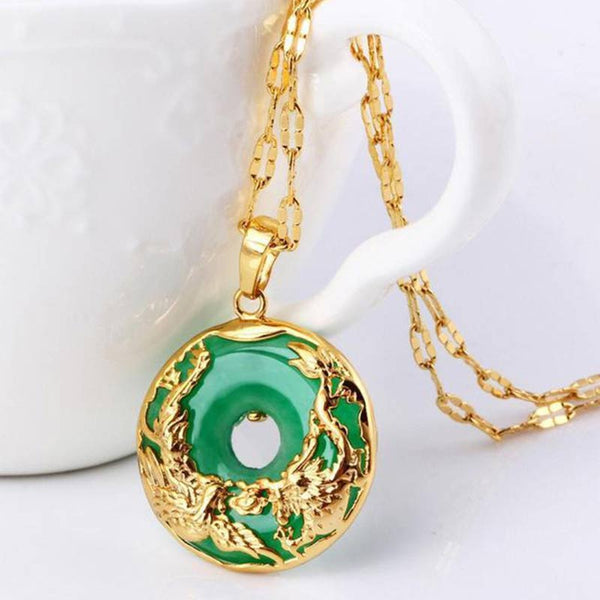 Halskette für Wohlstand und Reichtum aus natürlicher Jade