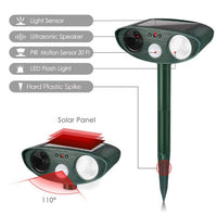 Cat Outdoor Ultrasonic Repeller | Solar Powered Ultrasonic Animal & Pest Repellant