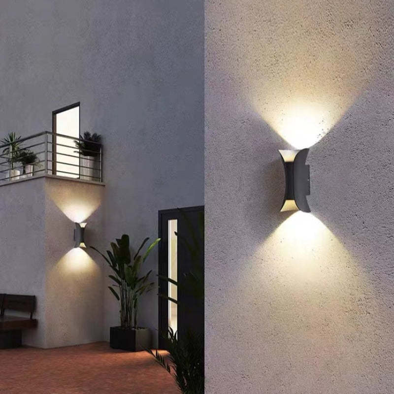 Modern LED Outdoor Wall Light Gold/White Garden/Corridor