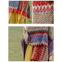 Tibetan Shawl Knitting Warm Cloak Tibetan Tassel Scarf