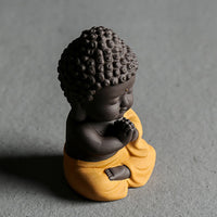 Kleiner Buddha aus violettem Ton, Dekoration für Zuhause, Schreibtisch, Heimdekoration 