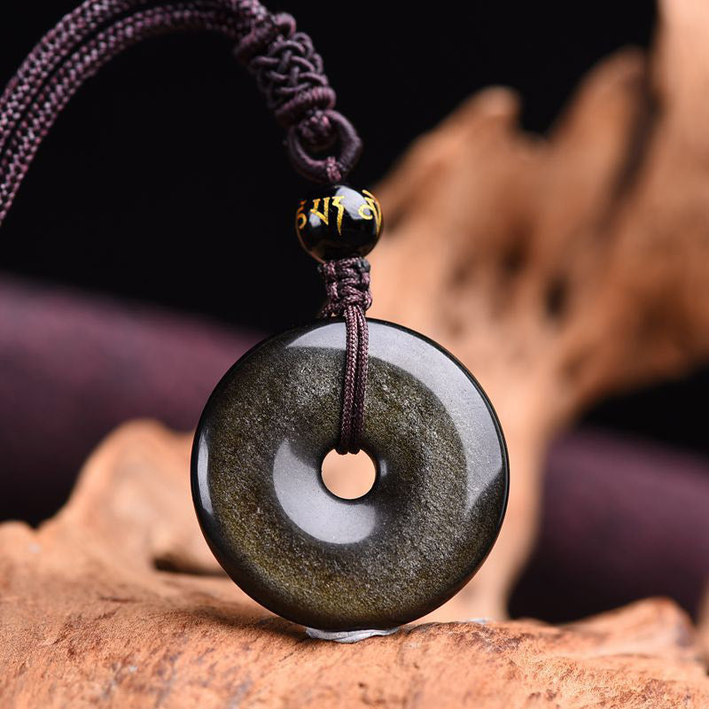 Tibetan Obsidian Protection Necklace