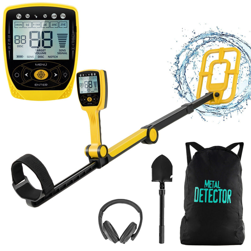 Heavy Duty Waterproof Metal Detector w/ 4 Search Modes, Memory Function for Gold Hunting