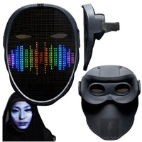 Customizable LED Smart Mask with Lights for Parties & Cosplay