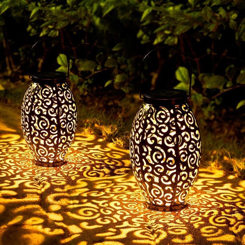 Solar-Powered Bronze Antique LED Solar Lantern Lights