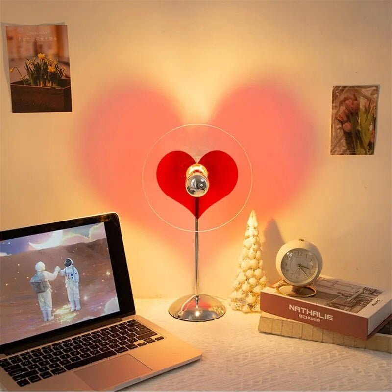LED Love Heart Shape Projector Light | Romantic LED Rainbow Atmosphere Light Night Light