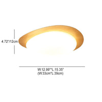 Nordische LED-Deckenleuchte mit Eisen- und Holzmaserung, Kieselstein-Design