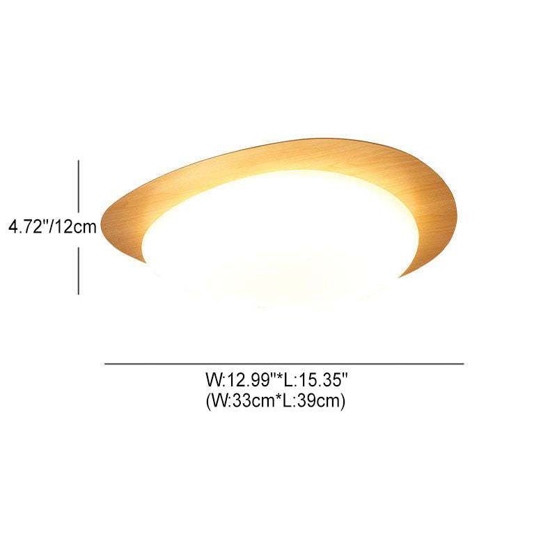 Nordische LED-Deckenleuchte mit Eisen- und Holzmaserung, Kieselstein-Design