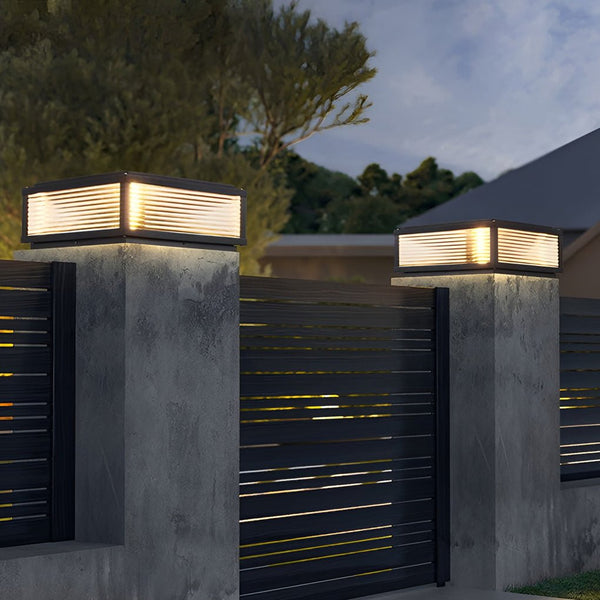 Contemporary Outdoor Waterproof Post Solar Fence Pillar Deck Post Light