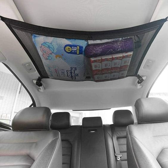 Portable Car Ceiling Space Saver Storage Net | Double-Layer Mesh Storage Organizer