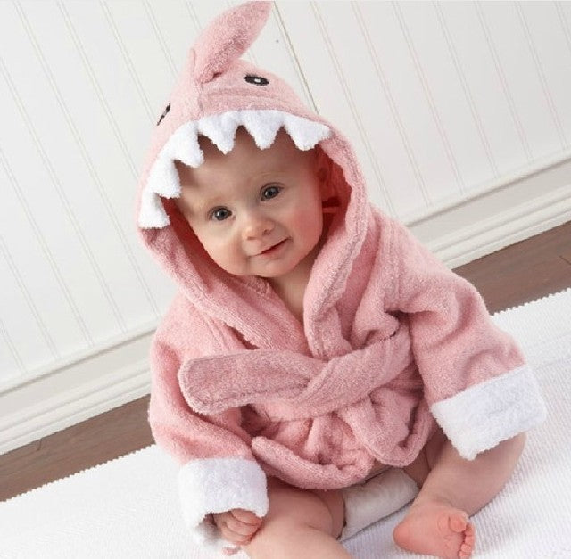 Cute Hooded Animal Bath Towel Robes for Kids