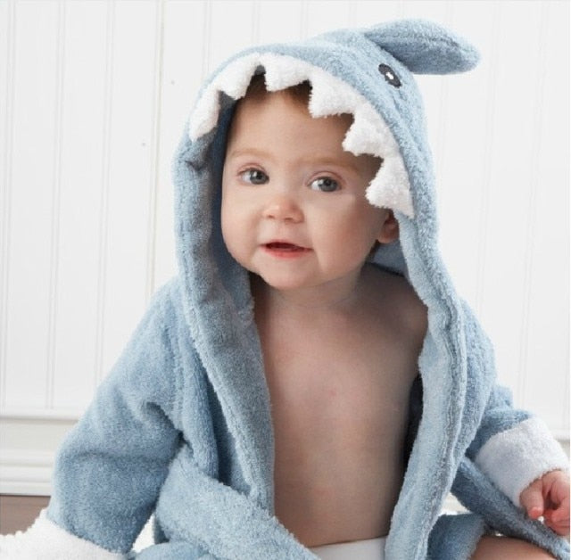 Cute Hooded Animal Bath Towel Robes for Kids