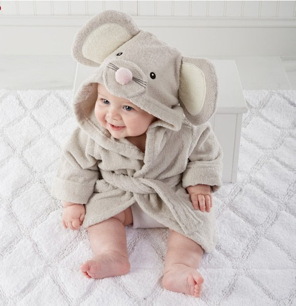 Cute Hooded Animal Bath Towel Robes for Kids