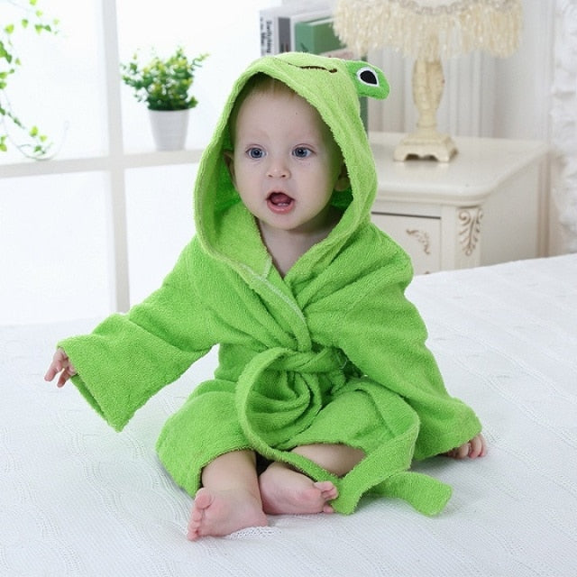 Cute Hooded Animal Bath Towel Robes for Kids