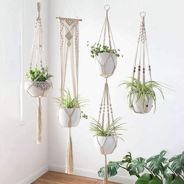 Handmade Bohemian Macrame Plant Hanger Set