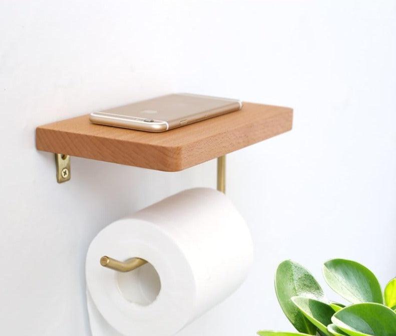 Multipurpose Wooden Toilet Roll Holder