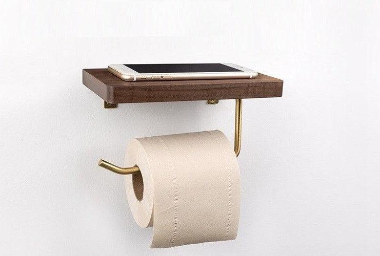 Mehrzweck-Toilettenpapierhalter aus Holz