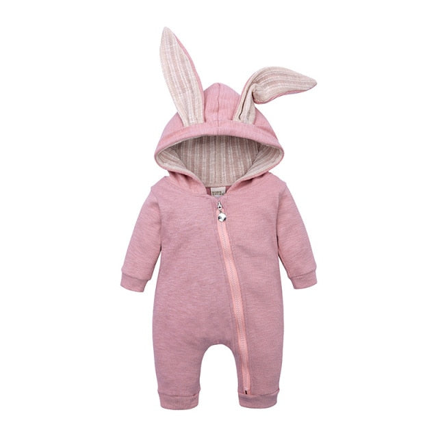 Cute Hooded Bunny Baby Onesie for Cozy Comfort