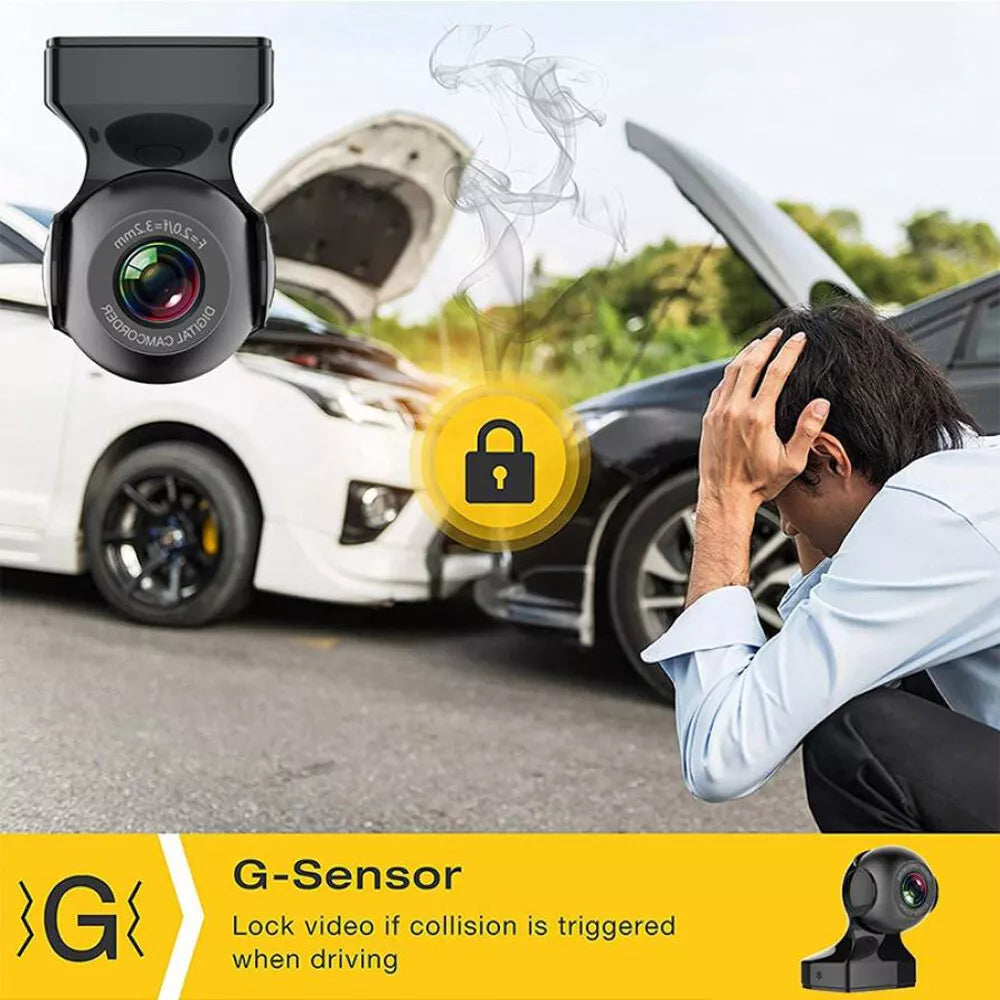 170° WiFi Dash Cam Recorder HD 1080P Car Camera with G-Sensor