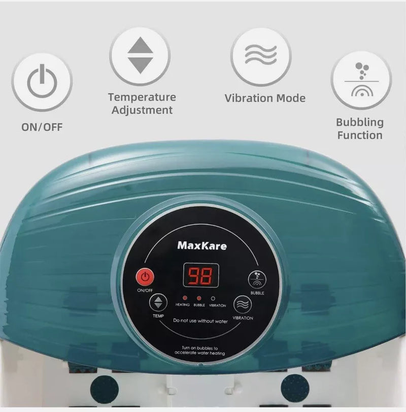 Heated Foot Bath Massager with Bubble and Vibration Functions