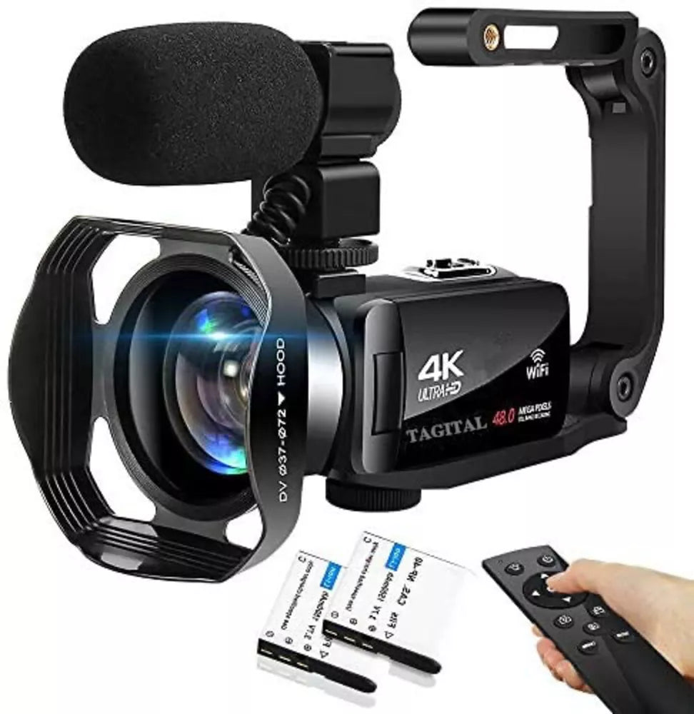 4K WiFi Video Camera Camcorder 48MP Vlogging Camera with Microphone for YouTube