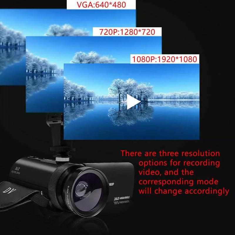 HD 1080P Digital Video Camera Camcorder for YouTube Vlogging with Microphone