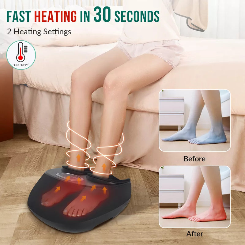 3-in-1 Foot Massager with Heat, Air Compression & Shiatsu Kneading