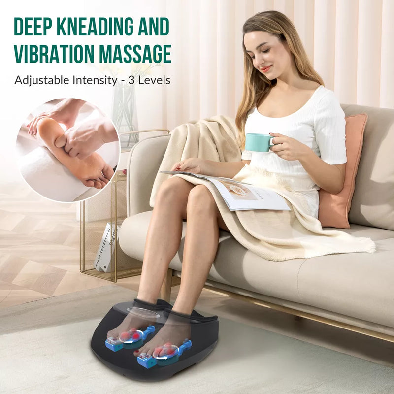 3-in-1 Foot Massager with Heat, Air Compression & Shiatsu Kneading