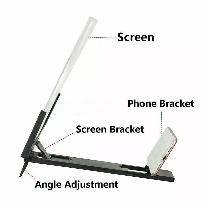 14" 3D Smartphone Screen Magnifier – Mobile Phone Amplifier Stand