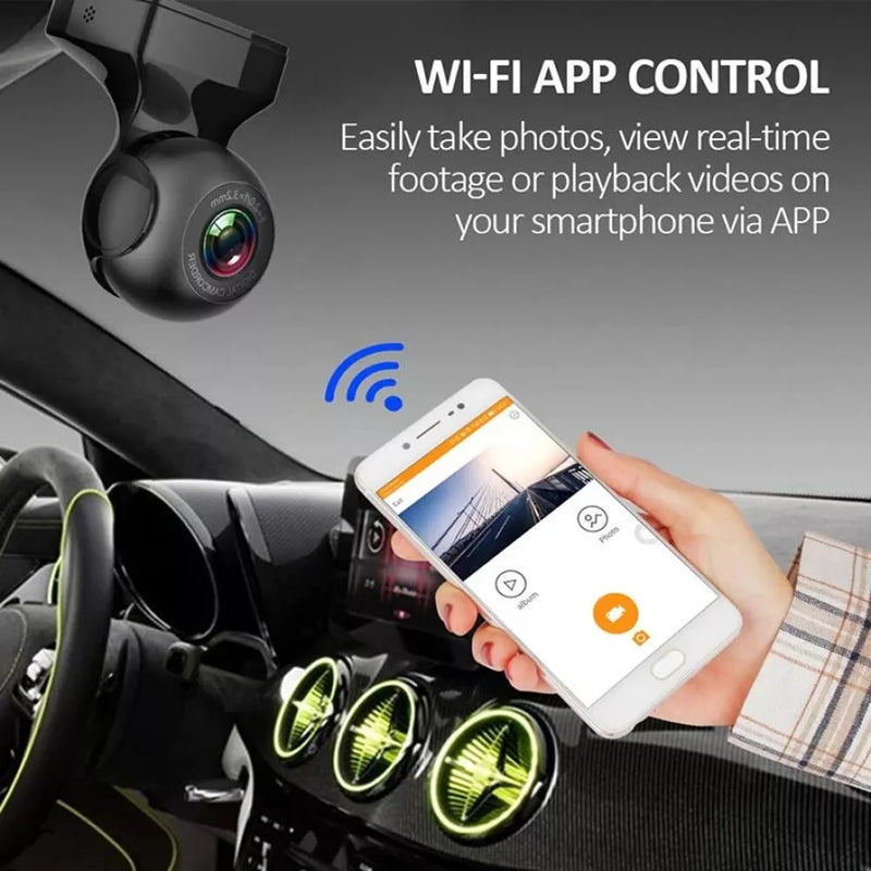 170° WiFi Dash Cam Recorder HD 1080P Car Camera with G-Sensor