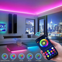 LED Strip Lights 100ft 50ft Music Sync Bluetooth 5050 RGB Room Light