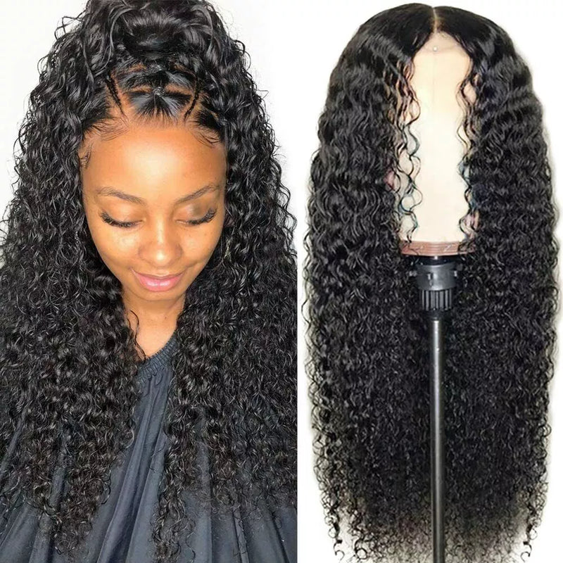 Brazilian Human Hair Lace Front Wig – Long Curly Wavy Wig for Women