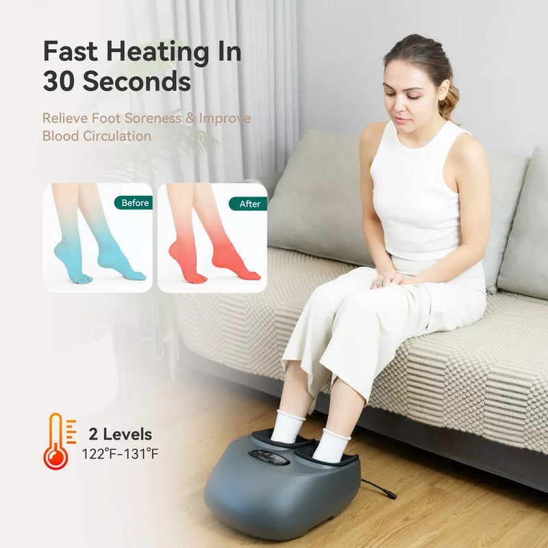 3-in-1 Foot Massager with Heat, Air Compression & Shiatsu Kneading