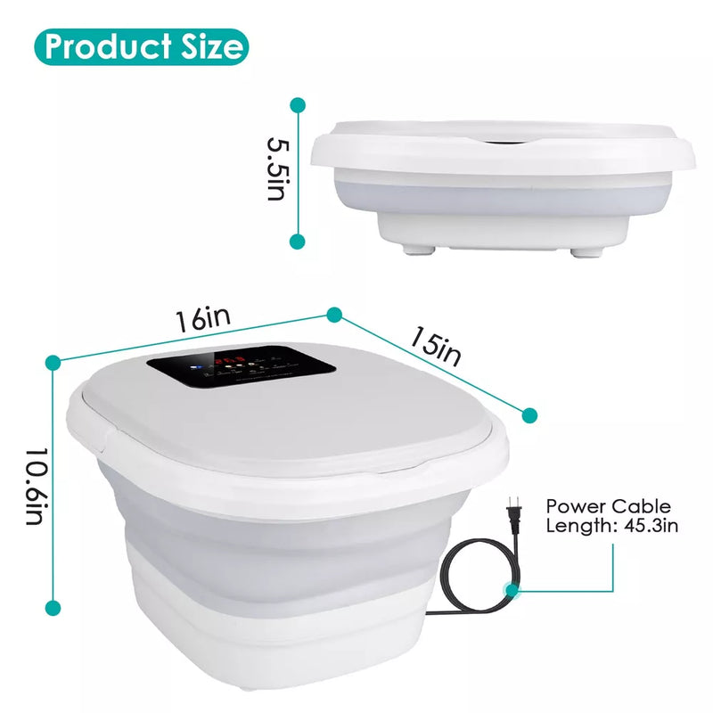 Remote-Controlled Foldable Foot Spa Tub with Heat & Soaking Function