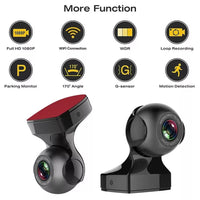 170° WiFi Dash Cam Recorder HD 1080P Car Camera with G-Sensor