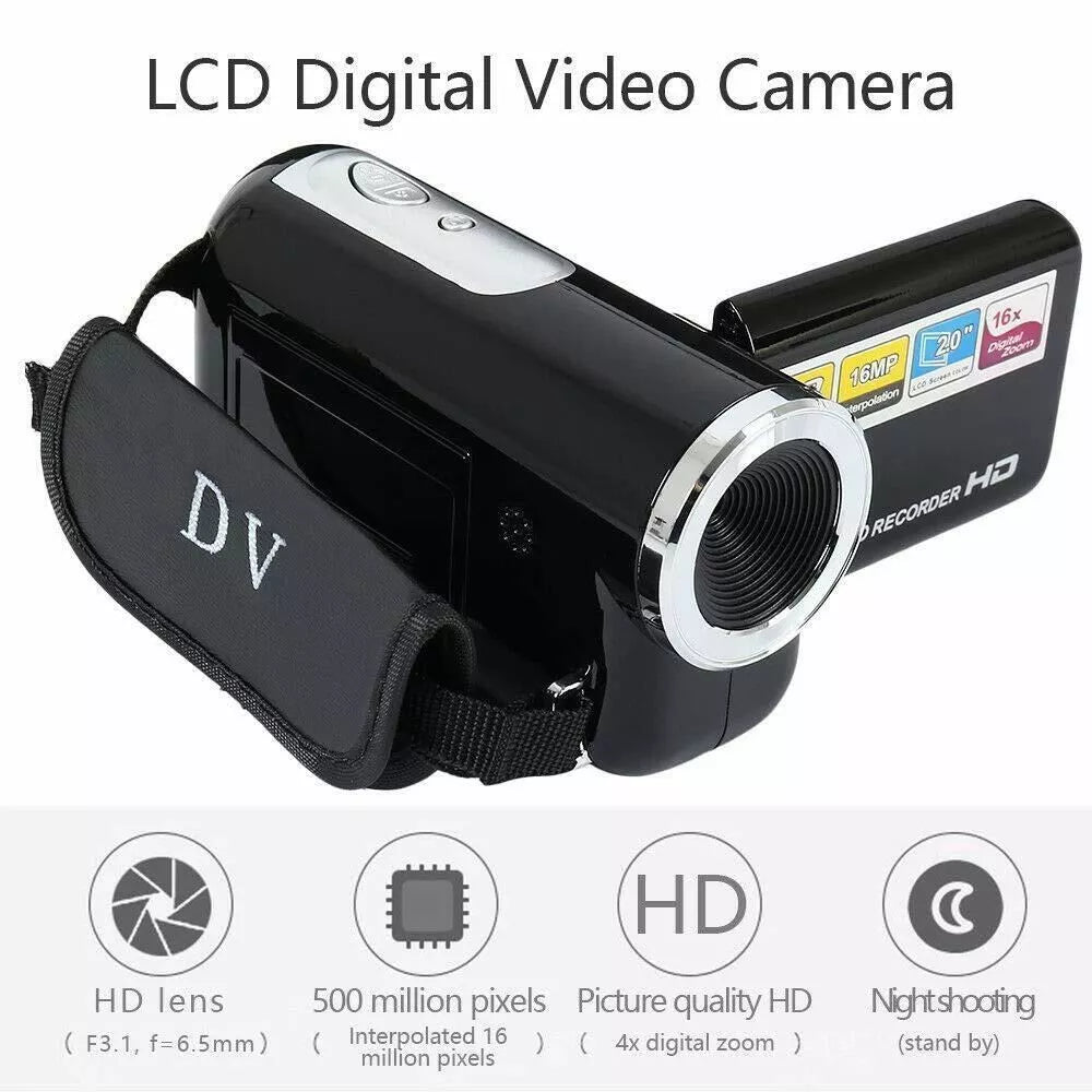 1080P HD Camcorder Digital Video Camera with 24MP, 16X Zoom, TFT LCD & Night Vision