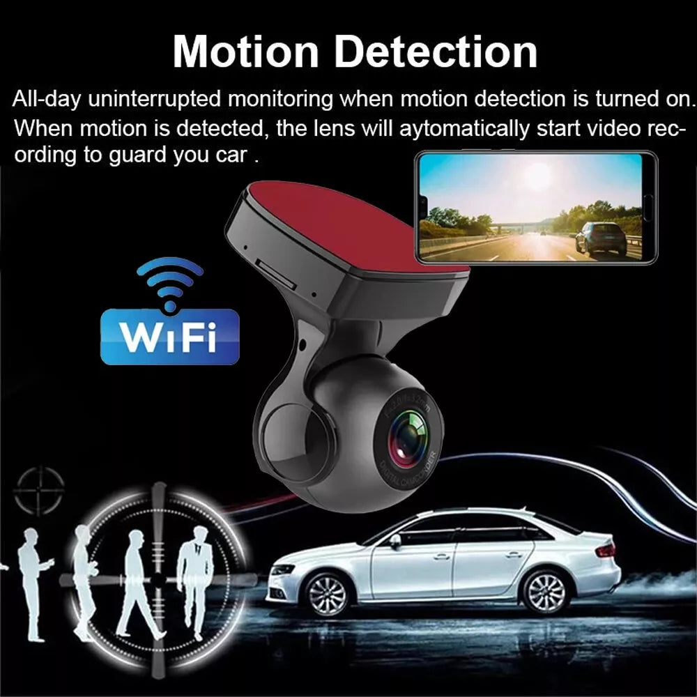 170° WiFi Dash Cam Recorder HD 1080P Car Camera with G-Sensor