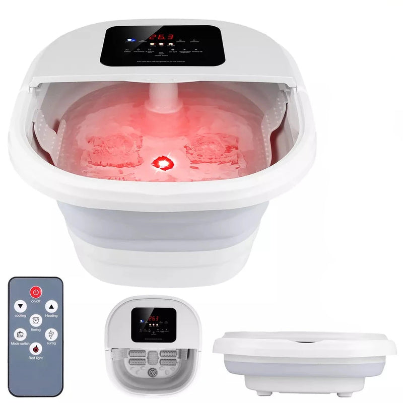 Remote-Controlled Foldable Foot Spa Tub with Heat & Soaking Function